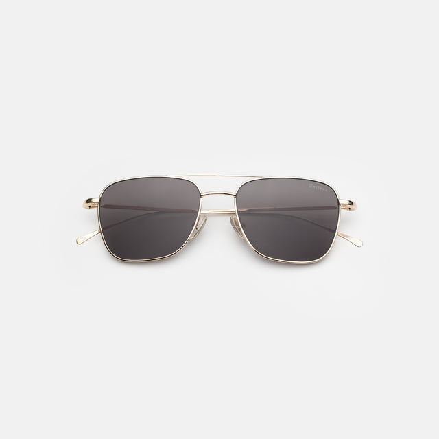 Lafayette Sunglasses side view in Gold / Grey Flat