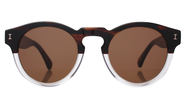 Leonard (Classic Flex Hinge) Sunglasses in Half/Half with Brown