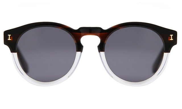 Leonard (Classic Flex Hinge) Sunglasses front view in Half/Half with Grey Flat