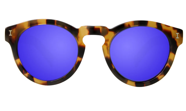 Leonard (Classic Flex Hinge) Sunglasses in Honey Tortoise with Violet Mirror