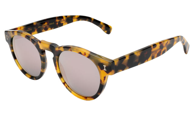 Leonard Sunglasses Side Profile in Tortoise / Rose Mirror