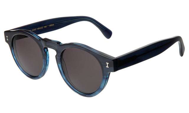 Leonard Sunglasses Side Profile in Aegean Blue / Grey