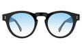 Front view of Leonard Sunglasses in Black/Blue Gradient See Through