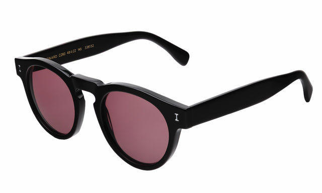 Leonard Sunglasses side view in Black / Plum See Through