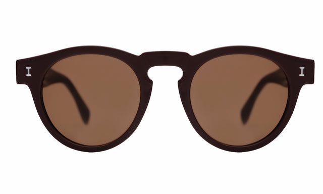 Leonard Sunglasses front view in Bordeaux with Brown