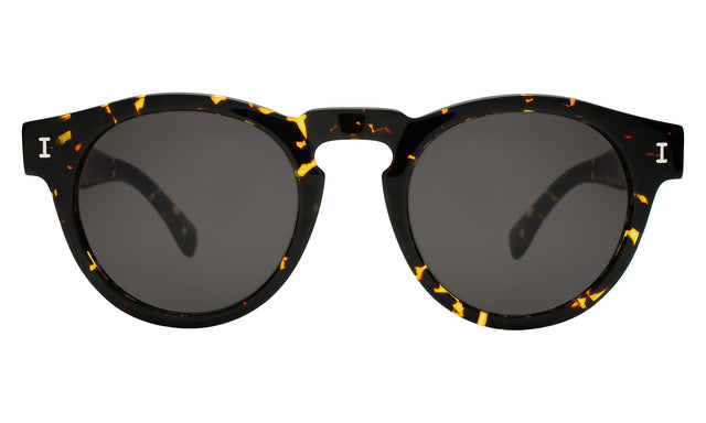 Leonard Sunglasses front view in Flame with Grey