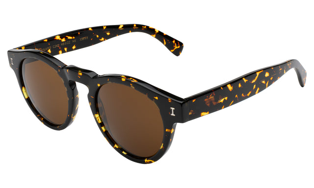 Leonard Sunglasses Side Profile in Flame / Brown