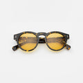 Front view of Leonard Sunglasses in Flame/Honey See Through