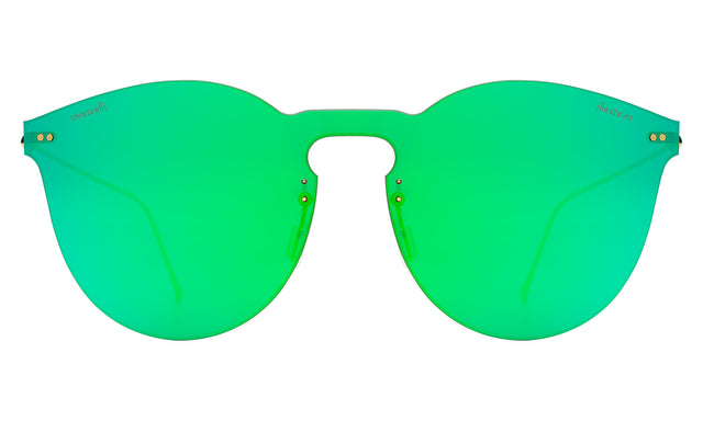 Leonard II Mask Sunglasses front view in Emerald with Emerald