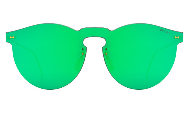 Leonard Mask Sunglasses front view in Emerald with Emerald