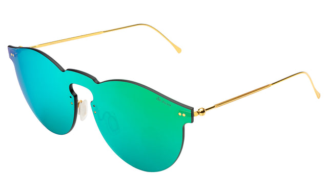 Leonard Mask Sunglasses side view in Emerald / Emerald