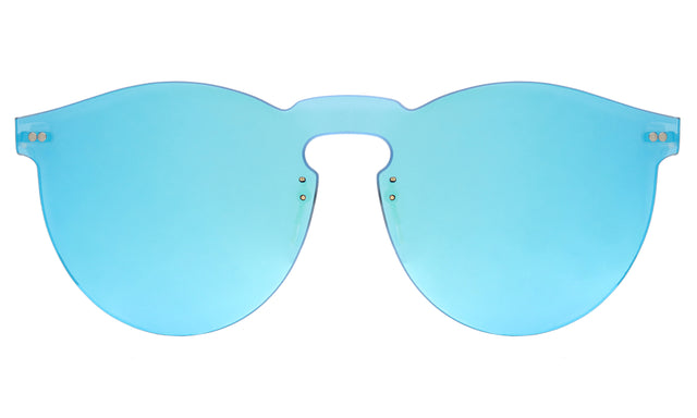  Leonard Mask Sunglasses front view in Light Blue with Light Blue