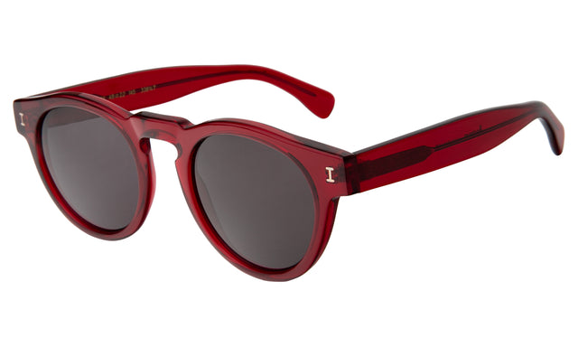 Leonard Sunglasses Side Profile in Mulberry / Grey