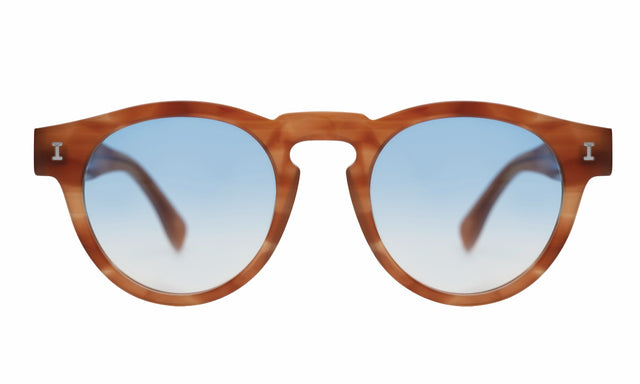 Leonard Sunglasses front view in Toffee with Blue Gradient See Through