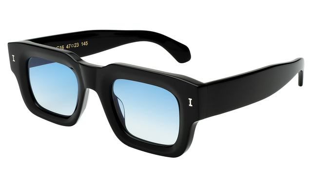 Lewis Sunglasses side view in Black / Blue Flat Gradient See Through