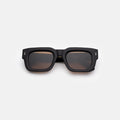Front view of Lewis 50 Sunglasses in Matte Black/Brown Flat