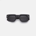 Front view of Lewis Sunglasses in Black/Grey Flat