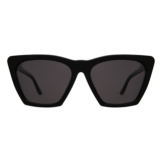 Lisbon 57 Sunglasses front view in Black with Grey
