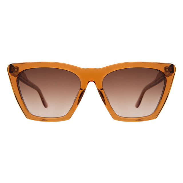 Lisbon 57 Sunglasses front view in Cider with Brown Gradient