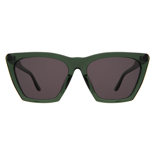 Lisbon 57 Sunglasses front view in Pine with Grey