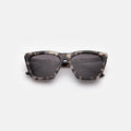 Front view of Lisbon 57 Sunglasses in White Tortoise/Grey
