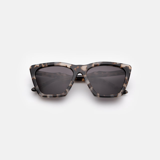 Lisbon 57 Sunglasses side view in White Tortoise / Grey