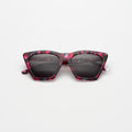 Front view of Lisbon Sunglasses in Hibiscus/Grey