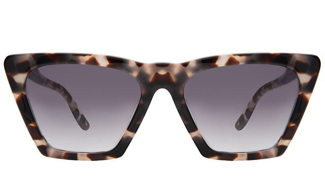 Lisbon Sunglasses front view in White Tortoise with Grey Gradient
