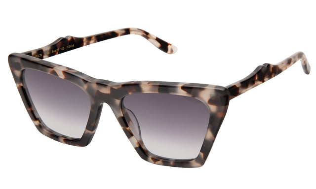 Lisbon Sunglasses side view in White Tortoise / Grey Gradient