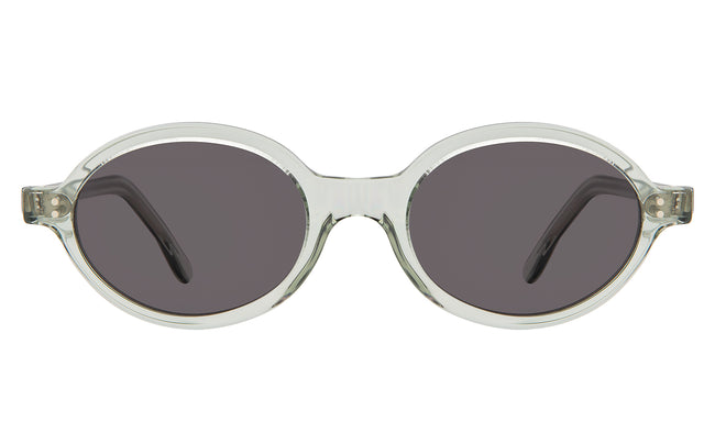 Lugano Sunglasses front view in  Ghost Grey with Grey Flat