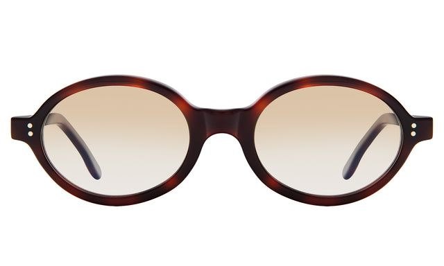 Lugano Sunglasses front view in Havana with Taupe Flat Gradient