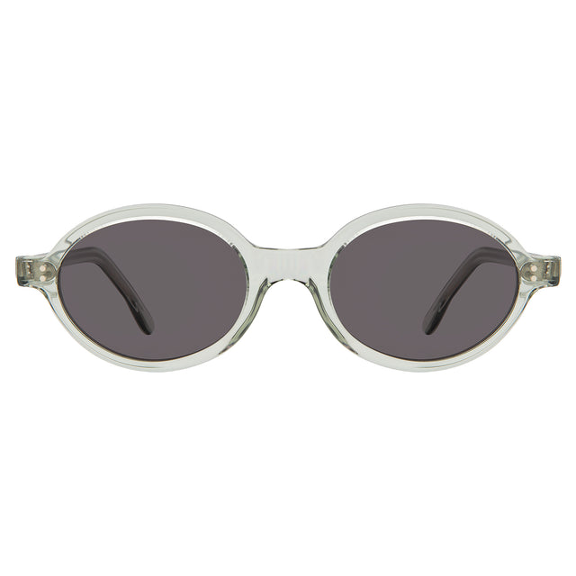 Lugano Sunglasses front view in  Ghost Grey with Grey Flat