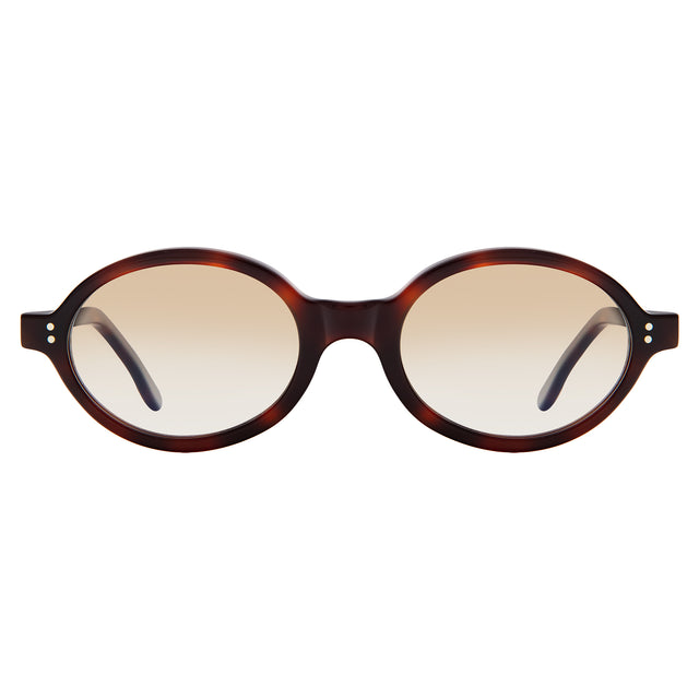 Lugano Sunglasses front view in Havana with Taupe Flat Gradient