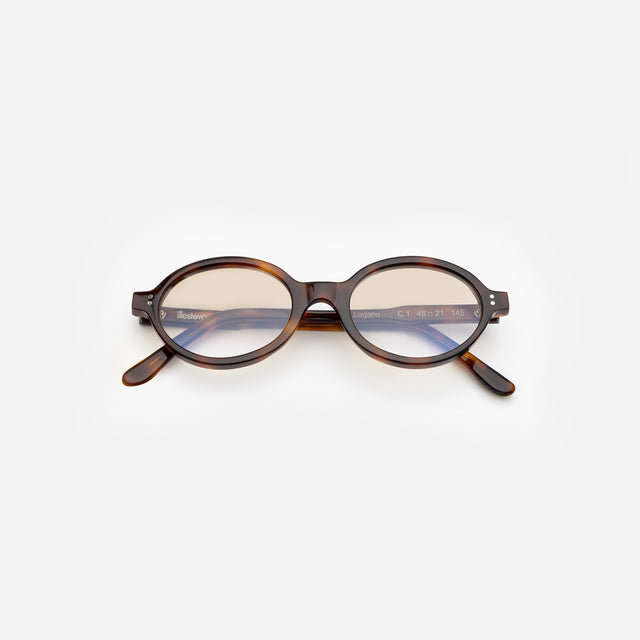 Lugano Sunglasses side view in Havana / Taupe Flat Gradient