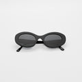 Front view of Luna Sunglasses in Black/Grey Flat