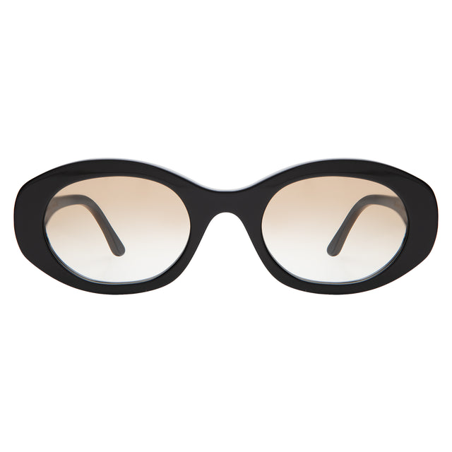 Luna Sunglasses front view in Black with Taupe Flat Gradient