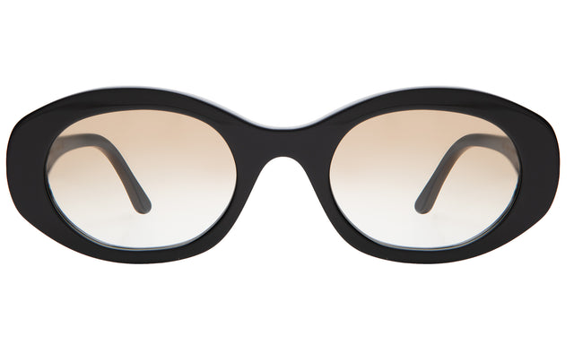 Luna Sunglasses front view in Black with Taupe Flat Gradient
