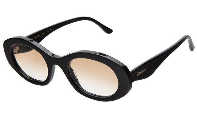 Luna Sunglasses side view in Black / Taupe Flat Gradient