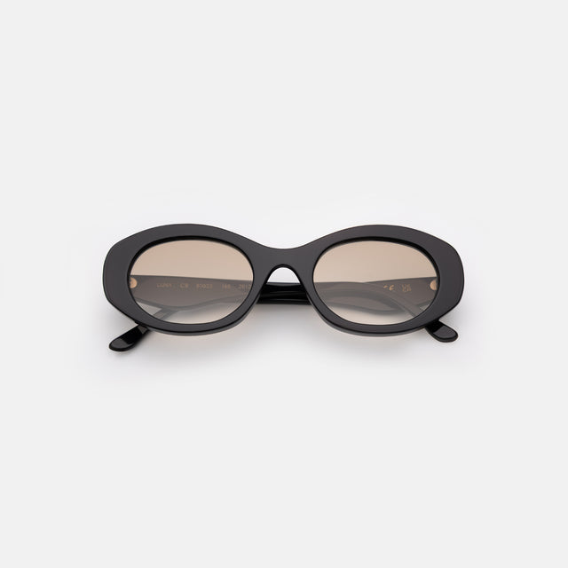 Luna Sunglasses side view in Black / Taupe Flat Gradient