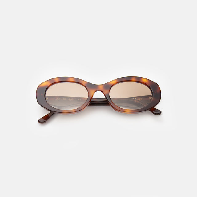 Luna Sunglasses side view in Havana / Taupe Flat Gradient