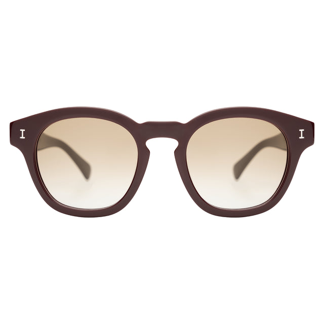 Madison Sunglasses front view in Bordeaux with Taupe Gradient