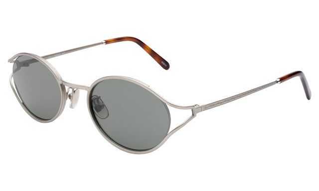 Maria Sunglasses Side Profile in Silver / Olive