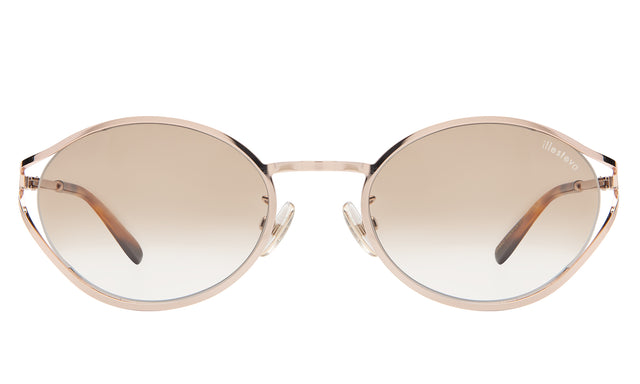 Maria Sunglasses front view in Rose Gold with Taupe Gradient