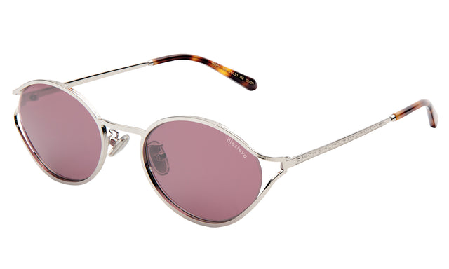 Maria Sunglasses side view in Silver / Plum See Through