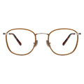 Front view of Mayfair Optical in Saddle/Silver/Optical