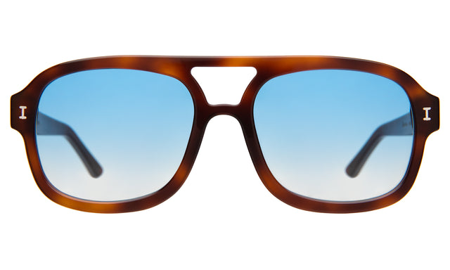 Memphis Sunglasses in Havana with Blue Gradient See Through