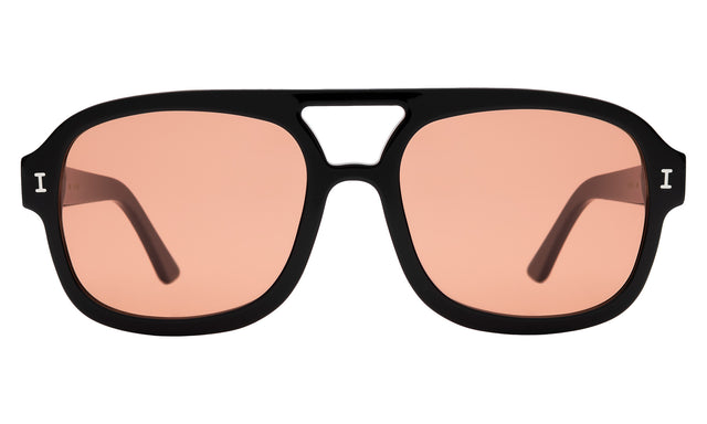 Memphis Sunglasses in Black with Guava See Through