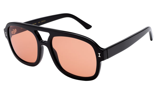 Memphis Sunglasses Side Profile in Black / Guava See Through