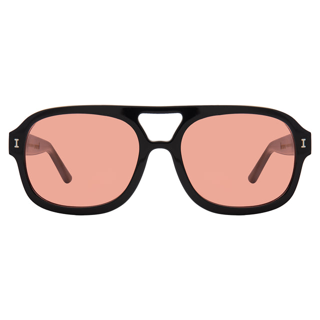 Memphis Sunglasses front view in Black with Sunset