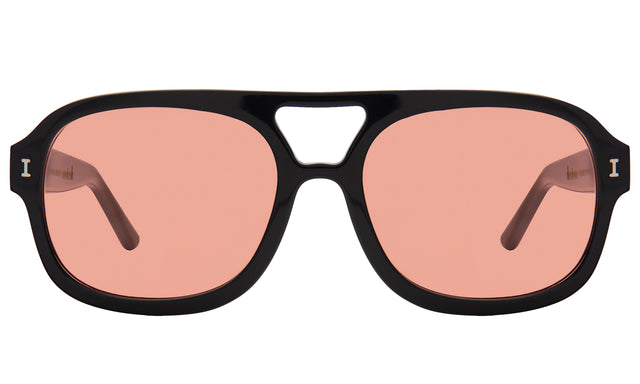 Memphis Sunglasses front view in Black with Sunset